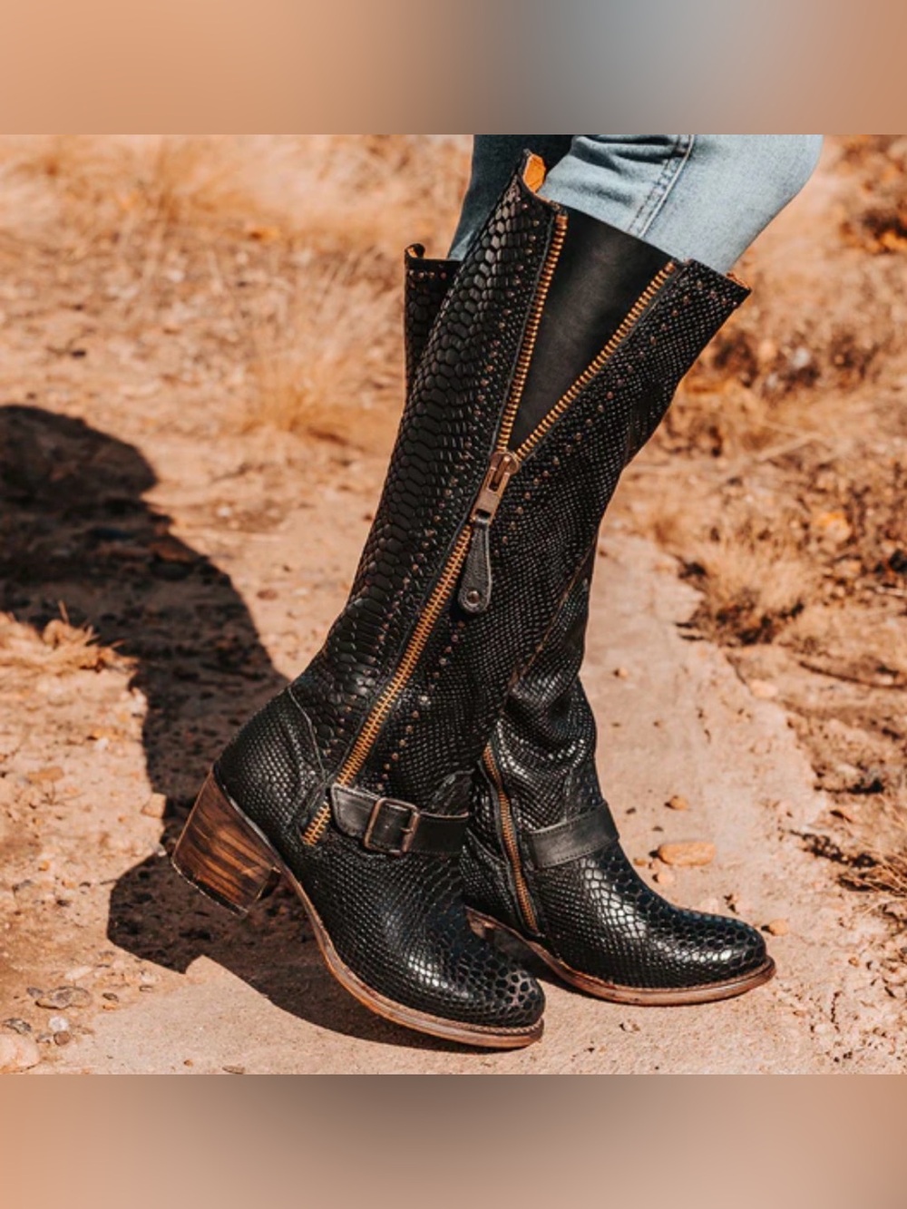 Freebird Carson Boots in Black Snake